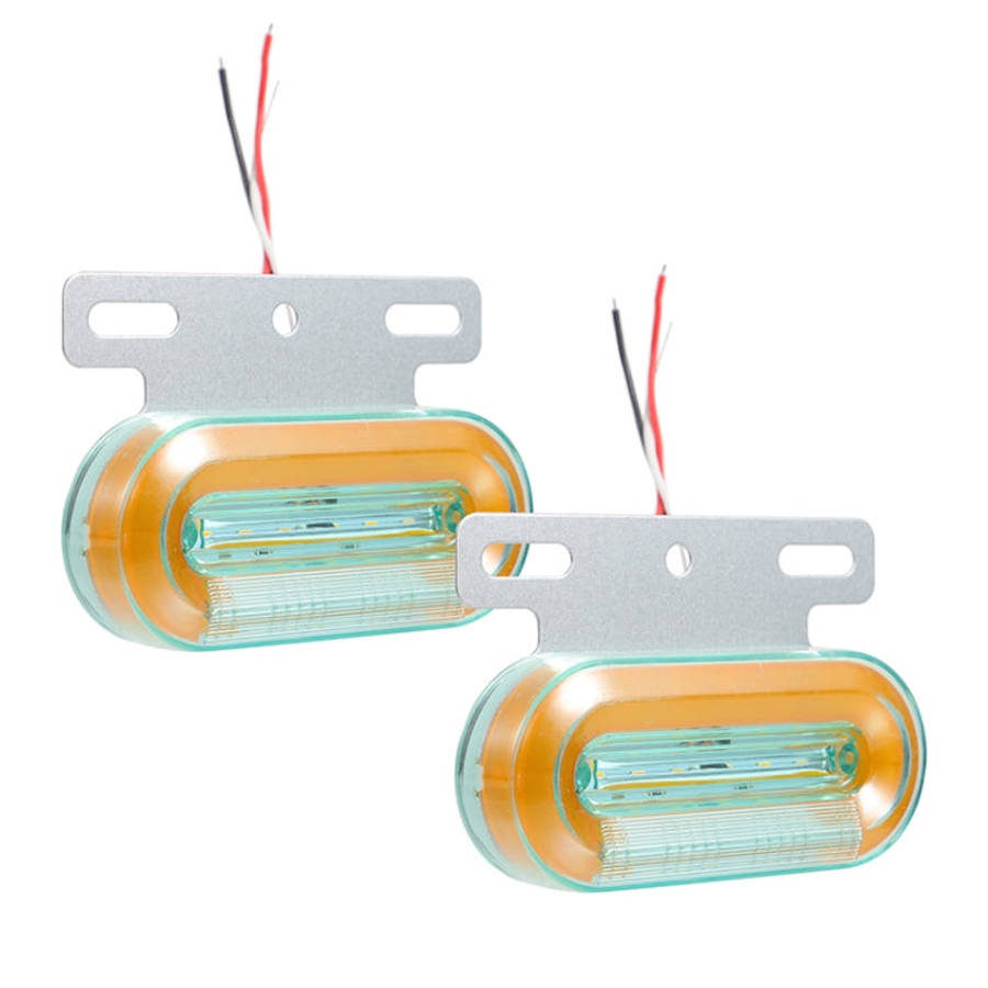2 PCS 24V 12LED Car Oval Side Lamp (Red Light)