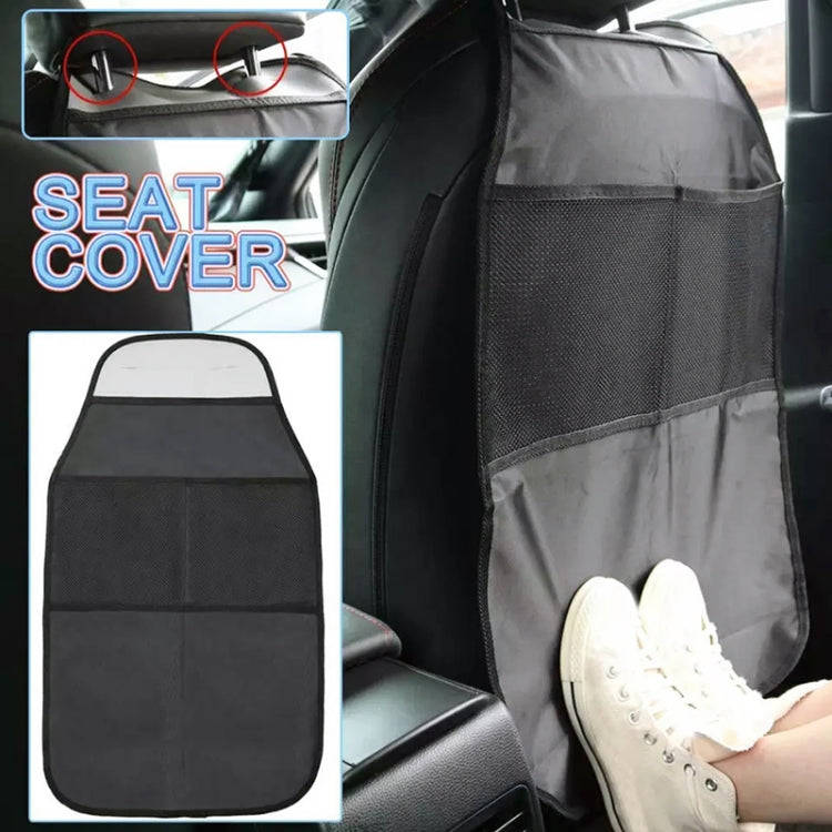 2pcs Car Rear Seat Protection Children Anti-kick Pad with Storage Bags Seat Back Anti-dirty Pad