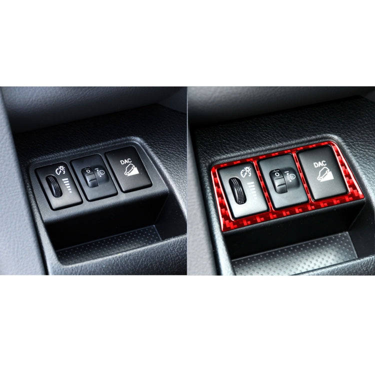 Car Carbon Fiber Headlight Switch Frame Decorative Sticker for Toyota RAV4 2006-2013, Left and Ri...