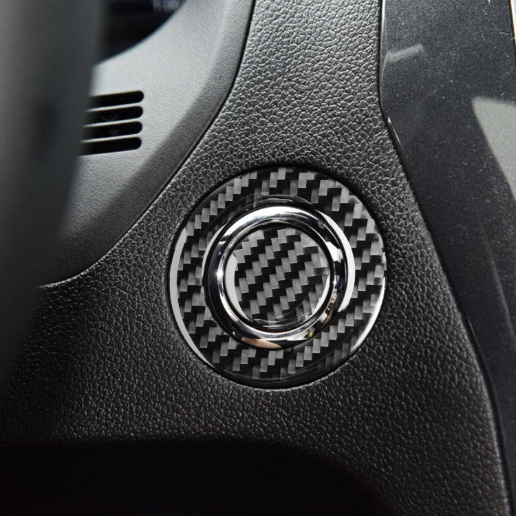 Car Carbon Fiber One-click Start Button Decorative Sticker for Ford Explorer 2013-2019, Left Drive