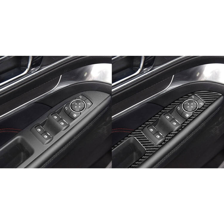 Car Carbon Fiber Window Lift Panel Decorative Sticker for Ford Explorer 2013-2019, Left Drive