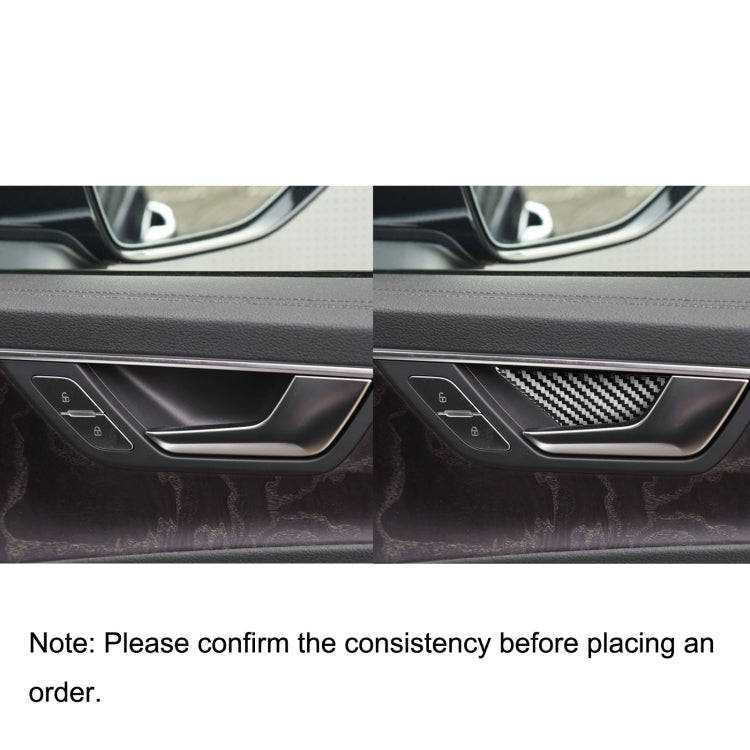 Car Carbon Fiber Inner Door Bowl Decorative Sticker for Audi A6L / A7 2019-, Left and Right Drive...