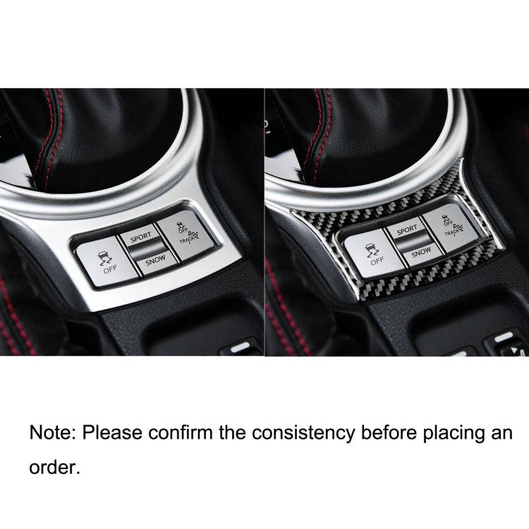 Car Carbon Fiber Gear Button Decorative Sticker for Subaru BRZ / Toyota 86 2017-2019, Left and Ri...
