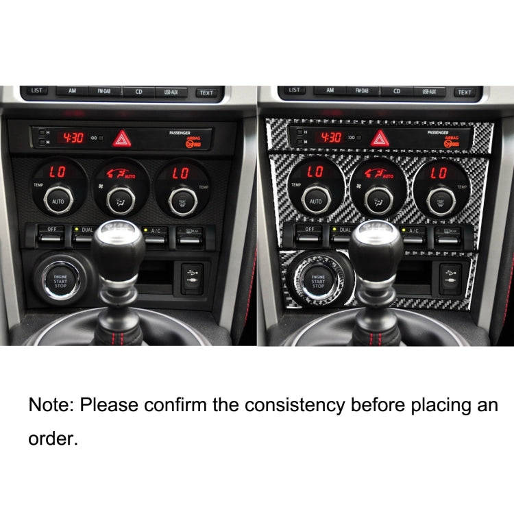 5 in 1 Car Carbon Fiber Control Panel A Decorative Sticker for Subaru BRZ / Toyota 86 2017-2019, ...