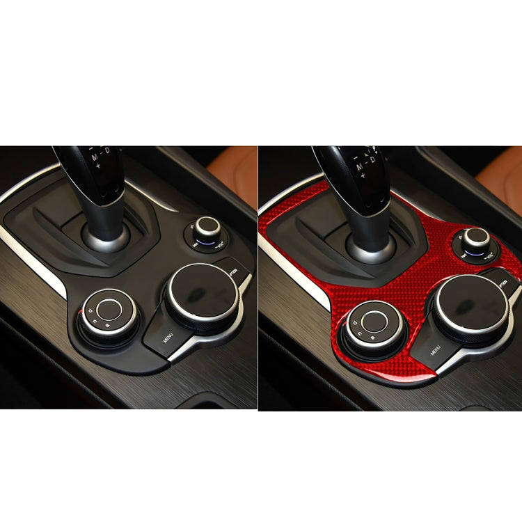 Carbon Fiber Car Gear Panel Decorative Sticker for Alfa Romeo Giulia 2017-2019,Left and Right Dri...