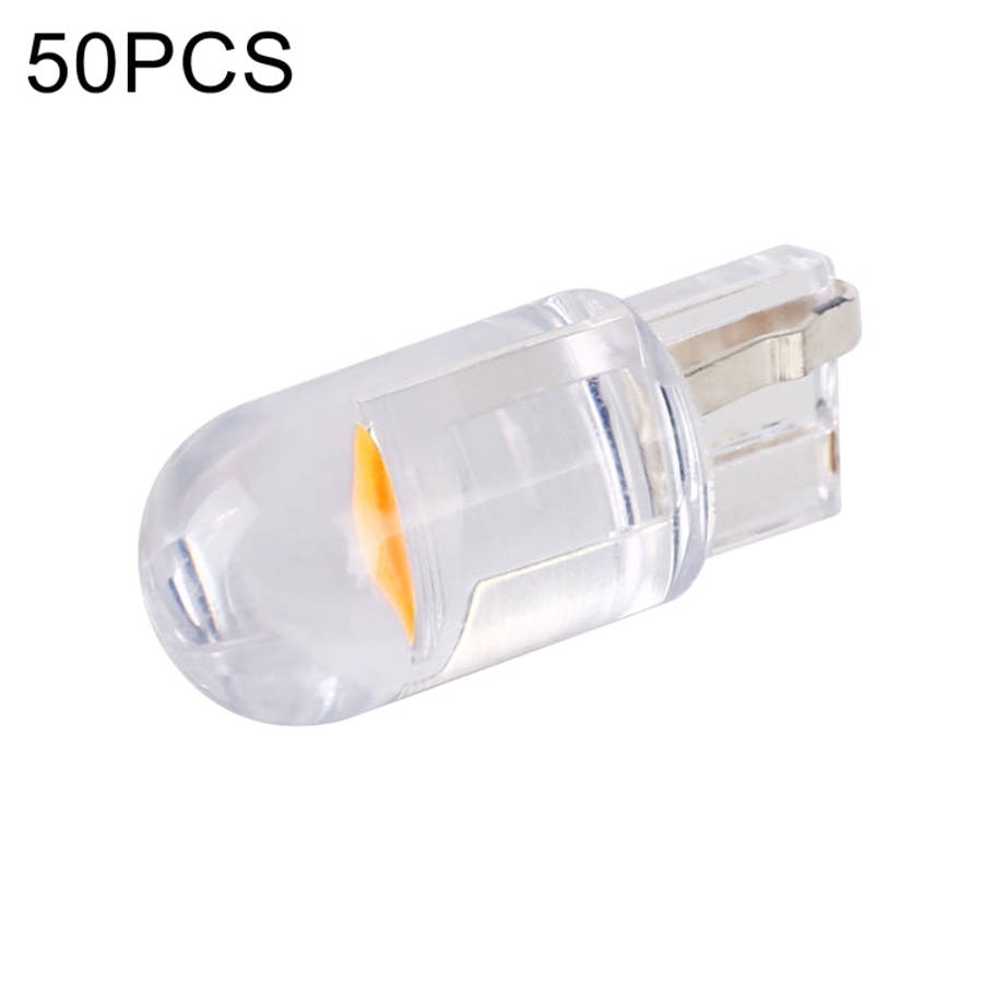 50pcs T10 DC24V / 0.36W / 0.03A Car Clearance Light COB Lamp Beads (Yellow Light)