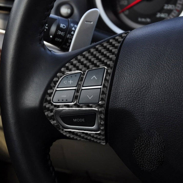 2 PCS Car Carbon Fiber Steering Wheel Buttons Decorative Sticker for Mitsubishi Lancer DE ES GTS ...
