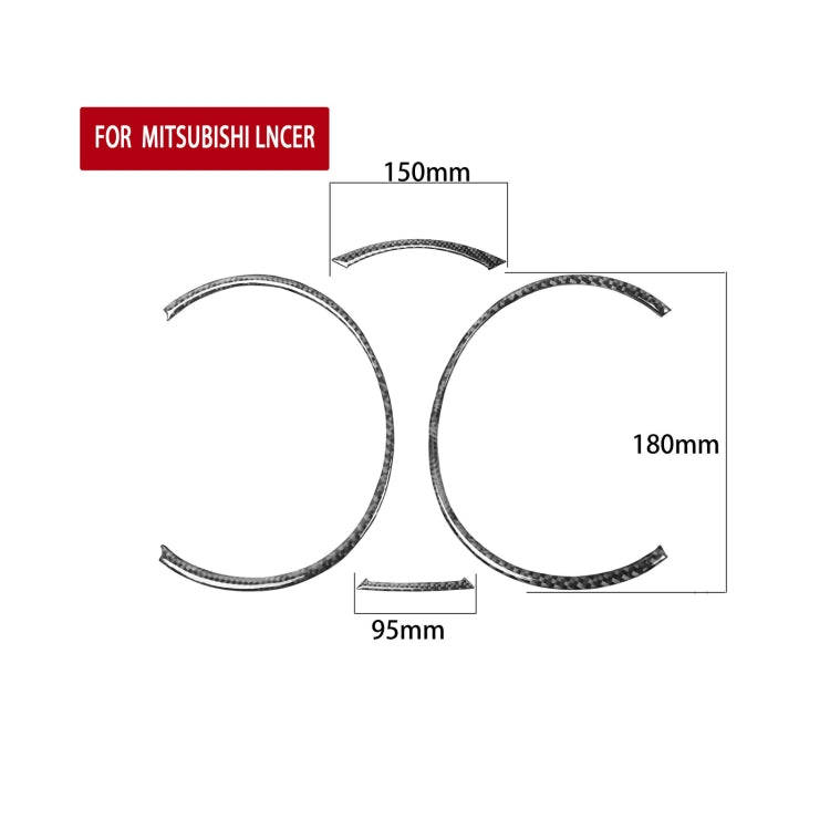 4 PCS Car Carbon Fiber Speedometer Decorative Sticker for Mitsubishi Lancer EVO 2008-2015, Left a...