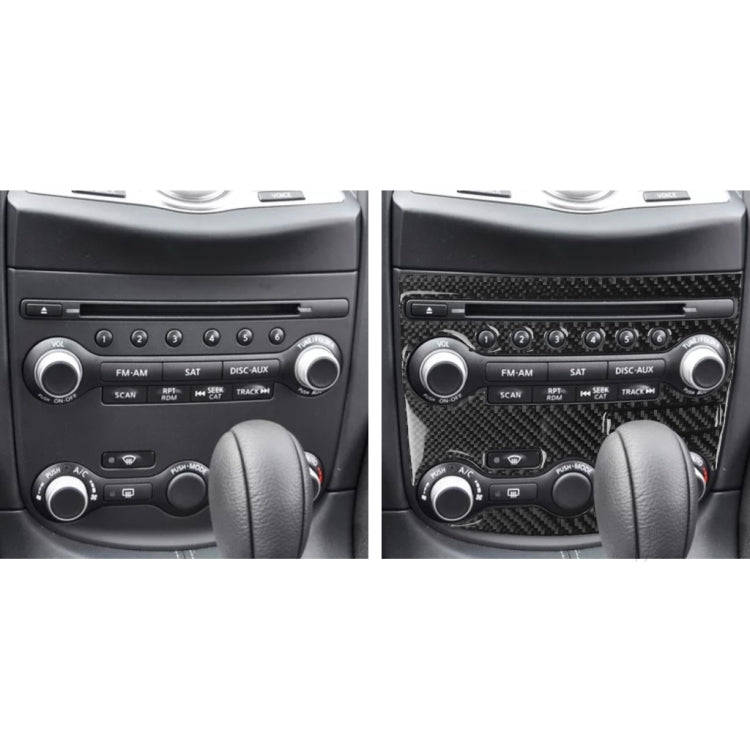 3 in 1 Car Carbon Fiber Air Conditioning Adjustment Panel Decorative Sticker for Nissan 370Z Z34 ...