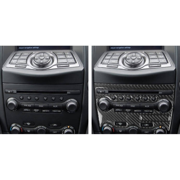2 in 1 Car Carbon Fiber Air Conditioning Adjustment Panel Decorative Sticker for Nissan 370Z Z34 ...