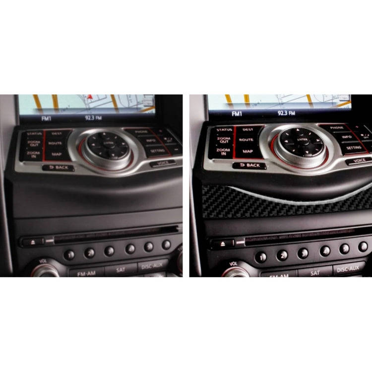 Car Carbon Fiber Multimedia Navigation Buttons Panel Decorative Strip for Nissan 370Z Z34 2009-, ...