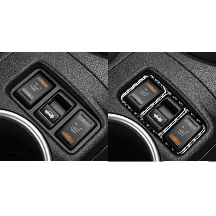 Car Carbon Fiber Central Control Heating Button Frame Decorative Sticker for Nissan 370Z Z34 2009...