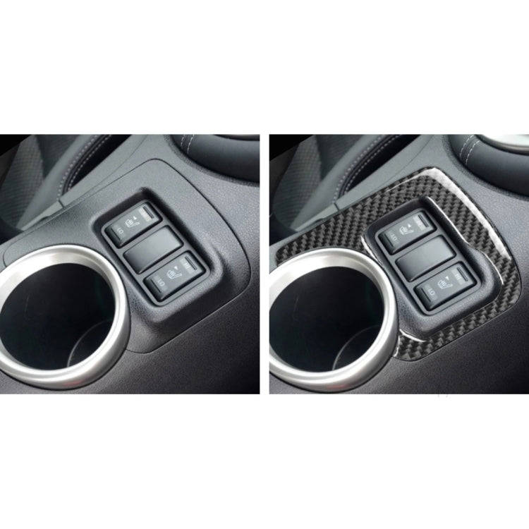 Car Carbon Fiber Central Control Heating Button Decorative Sticker for Nissan 370Z Z34 2009-, Lef...