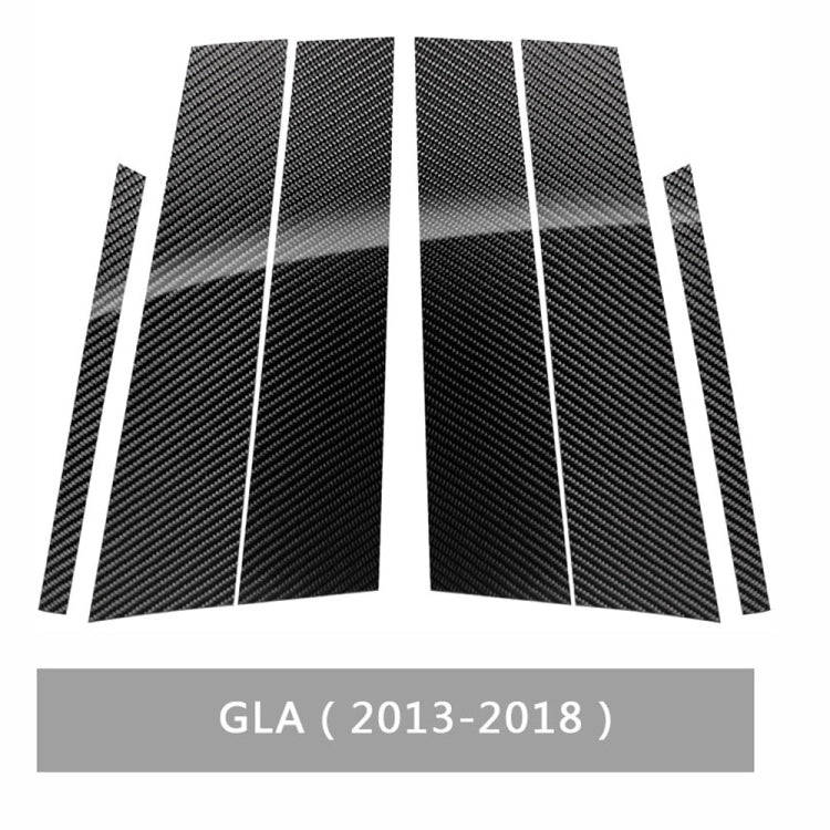 Car Carbon Fiber B Pillar Decorative Sticker for Mercedes-Benz GLA 2013-2018, Left and Right Driv...