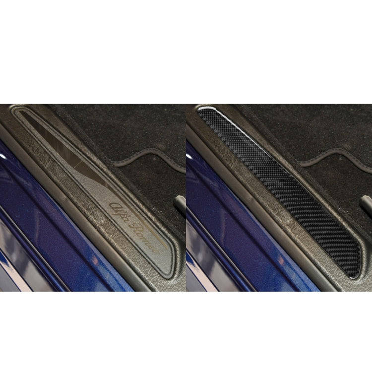 2 in 1 Car Carbon Fiber Welcome Pedal Decorative Sticker for Alfa Romeo Giulia 2017-2019, Left an...
