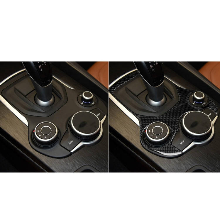 Car Carbon Fiber Gear Panel Decorative Sticker for Alfa Romeo Giulia 2017-2019, Left and Right Dr...