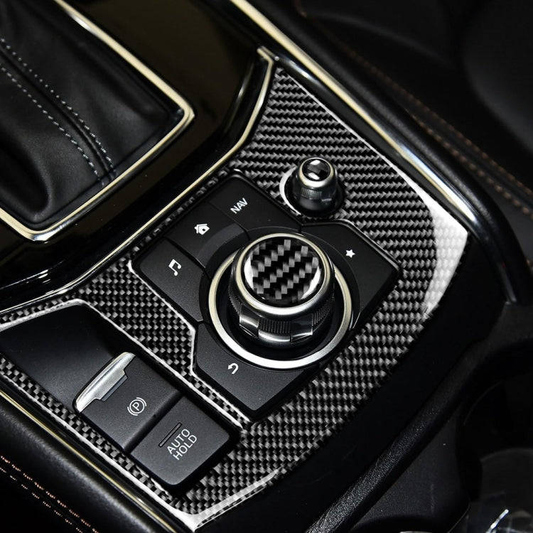 One Set Car Carbon Fiber Multimedia Knob Decorative Sticker for Mazda 3 / 6 / CX-9 / CX-5, Left a...