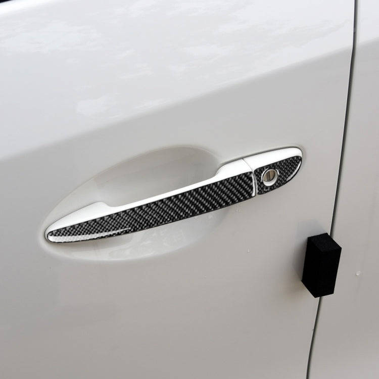 One Set Car Carbon Fiber Outside Door Handle without Smart Hole Decorative Sticker for Mazda CX-5...