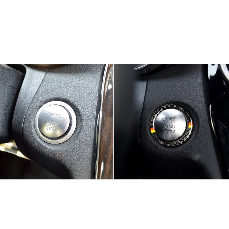 Car Carbon Fiber German Color One-click Start Ring Decorative Sticker for Mercedes-Benz Left and ...