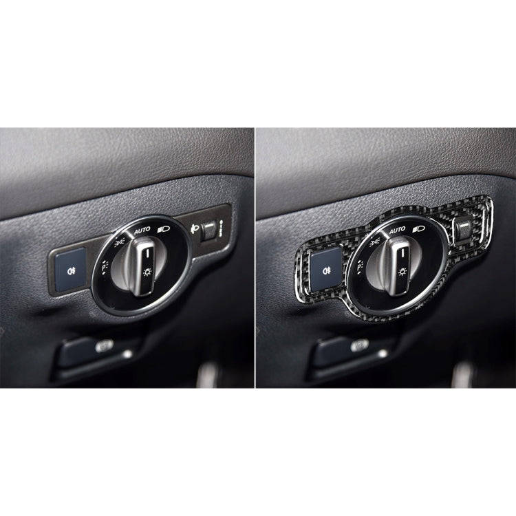 Car Carbon Fiber Solid Color Headlight Switch D Decorative Sticker for Mercedes-Benz A 2013-2018/...