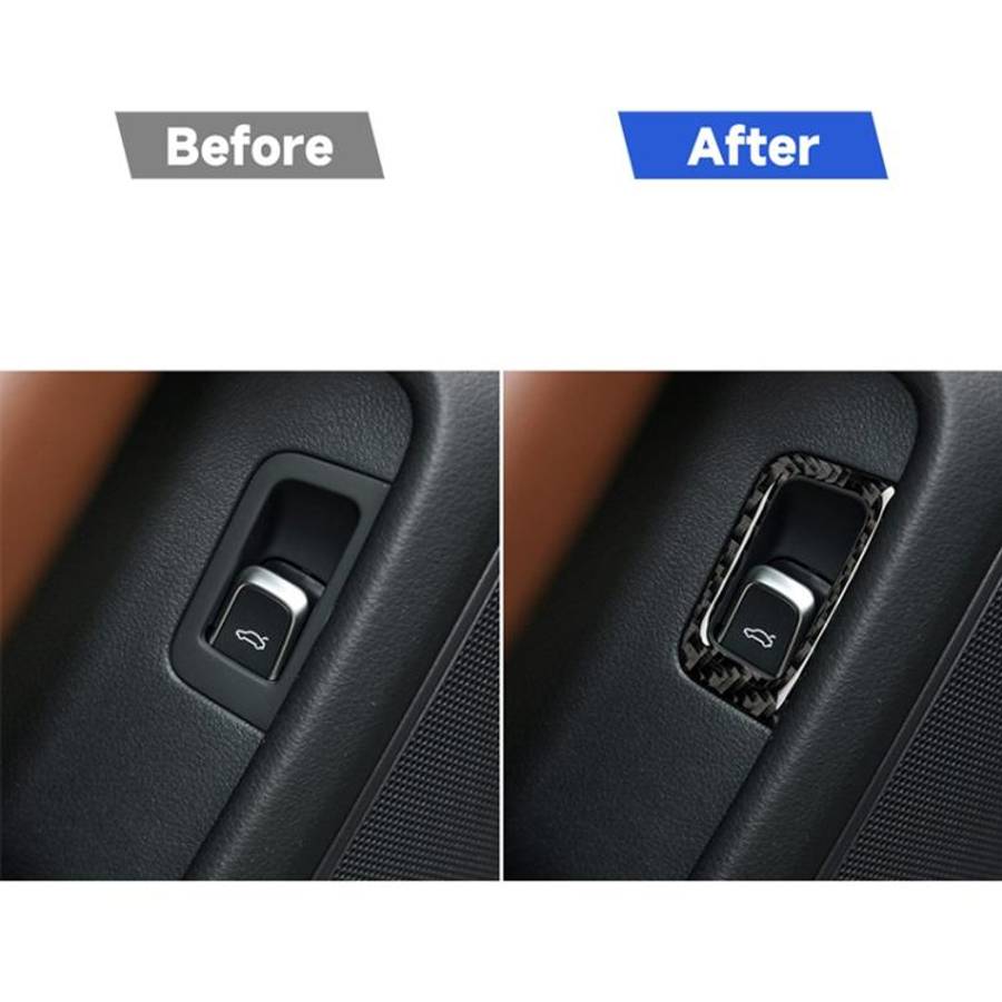 Car Carbon Fiber Trunk Switch Decorative Sticker for Audi A6 S6 C7 A7 S7 4G8 2012-2018, Left Drive