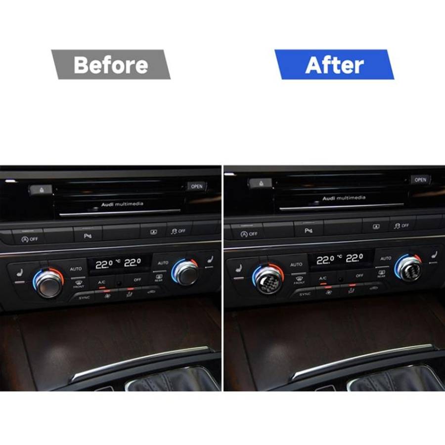 Car Carbon Fiber Air Conditioning Button Decorative Sticker for Audi A6 S6 C7 A7 S7 4G8 2012-2018...
