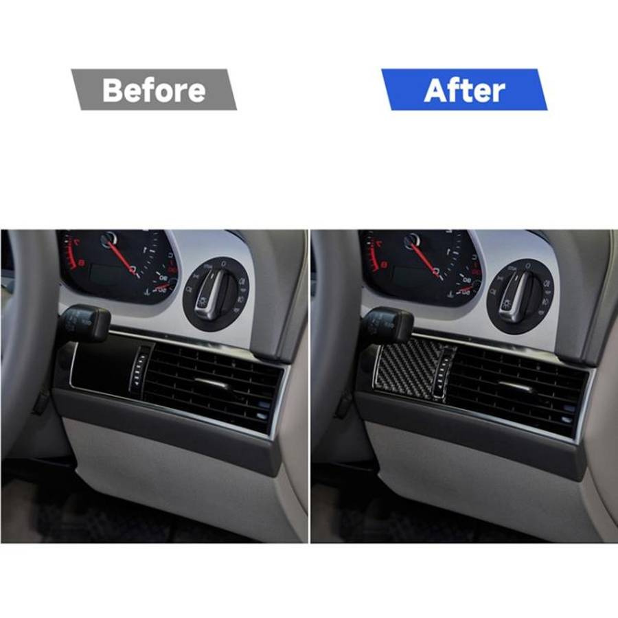 Car Carbon Fiber Air Outlet Adjustment Panel Decorative Sticker for Audi A6 2005-2011, Right Drive