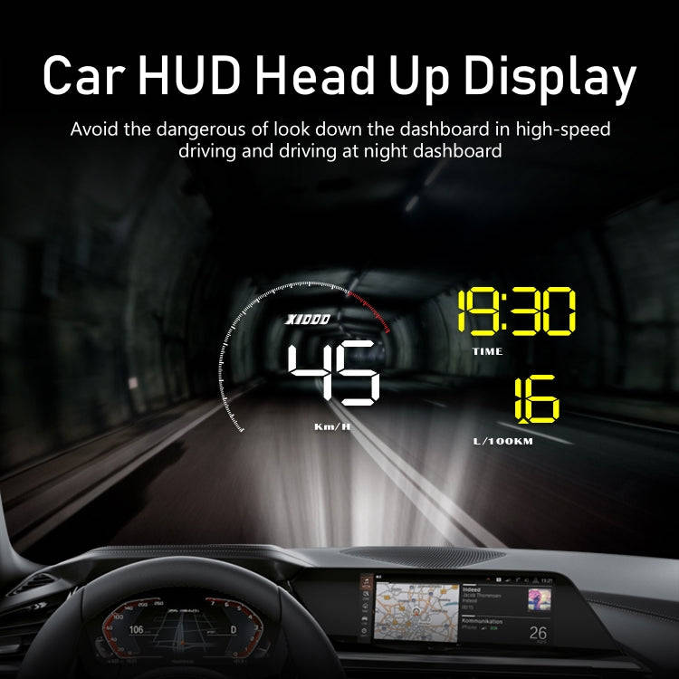 A9 5.5 inch Universal Car OBD2 HUD Vehicle-mounted Head Up Display (Blue)