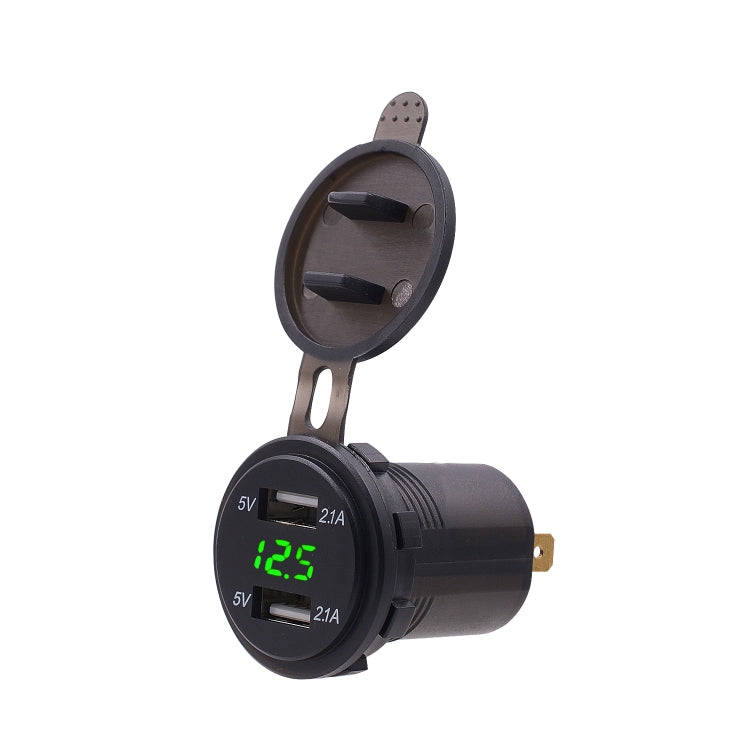 Universal Car Dual Port USB Charger Power Outlet Adapter 4.2A 5V IP66 with LED Digital Voltmeter ...
