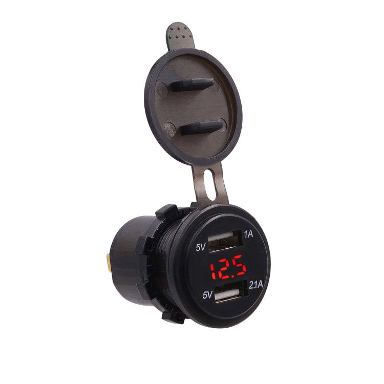 Universal Car Dual Port USB Charger Power Outlet Adapter 3.1A 5V IP66 with LED Digital Voltmeter ...