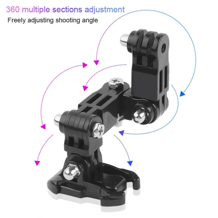 Cycling Helmet Adhesive Multi-Joint Arm Fixed Mount Set with J-Hook Buckle Mount & Adapter & Scre...