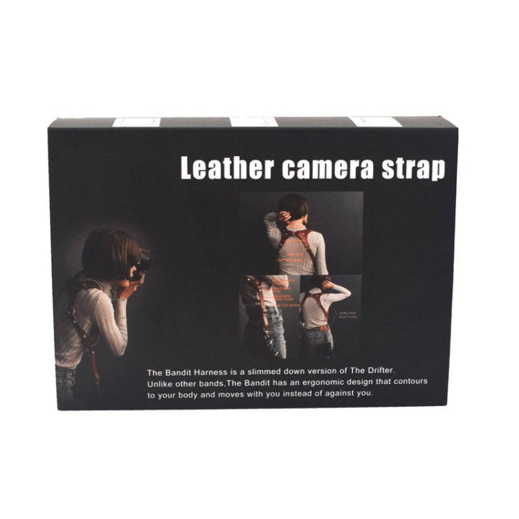 Quick Release Anti-Slip Shoulder Leather Harness Camera Strap with Metal Hook for SLR / DSLR Came...