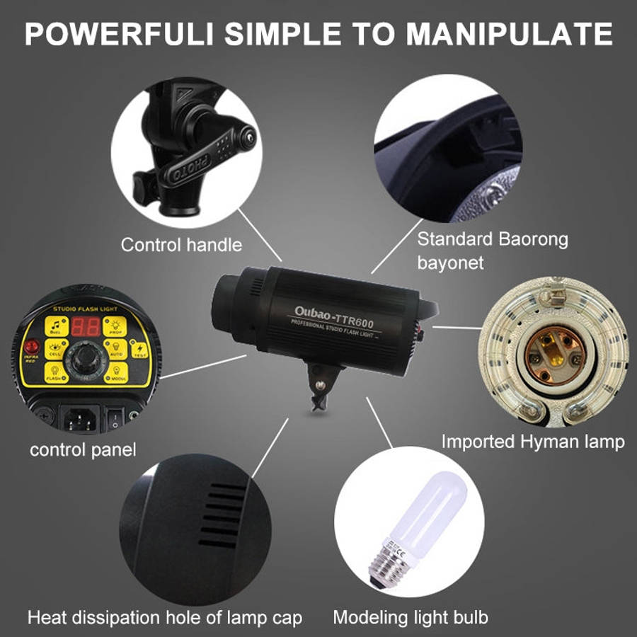 TRIOPO Oubao TTR600W Studio Flash with E27 150W Light Bulb