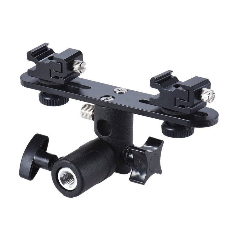 Double Hot Shoe Flash Stand Bracket