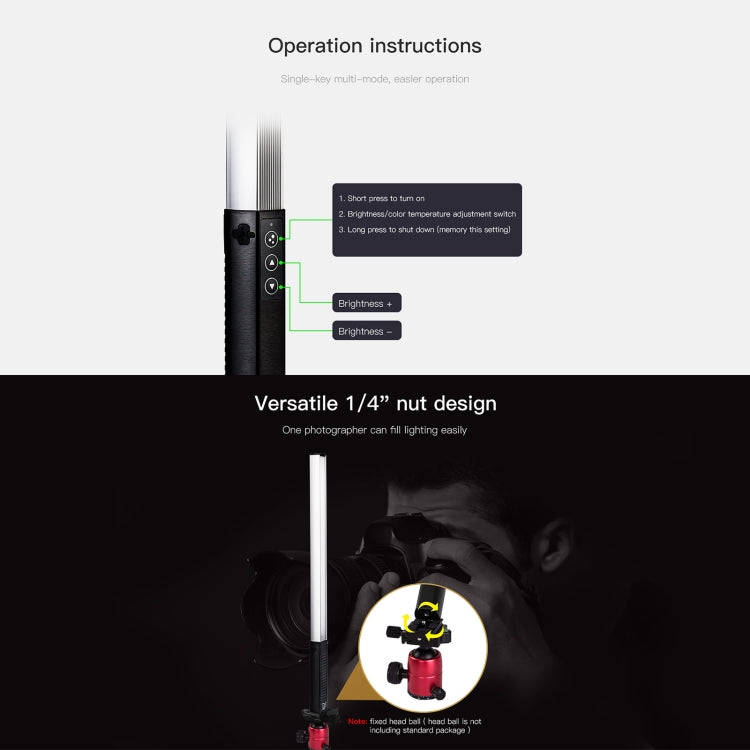 LUXCeO Q508S Dual Color Temperature 1000LM Photo LED Stick Video Light Handheld LED Fill Light Fl...