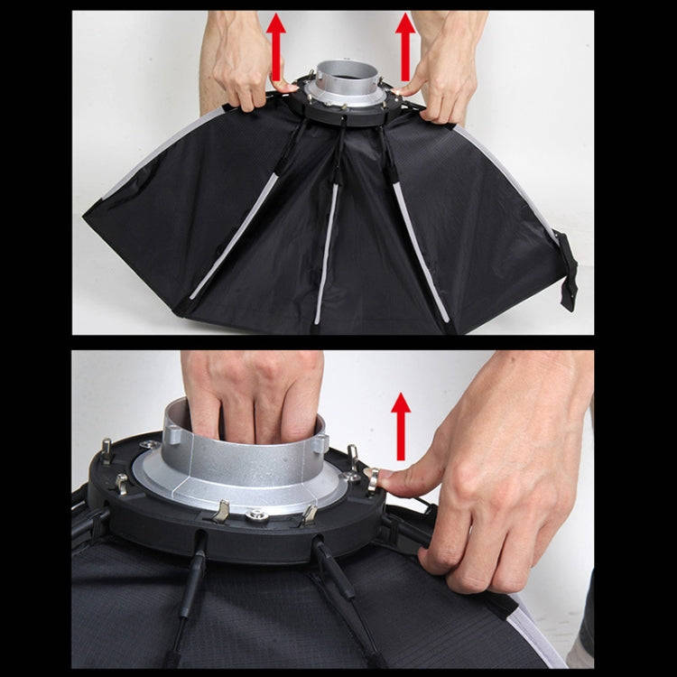 TRIOPO K2-55 55cm Speedlite Flash Octagon Parabolic Softbox Bowens Mount Diffuser(Black)