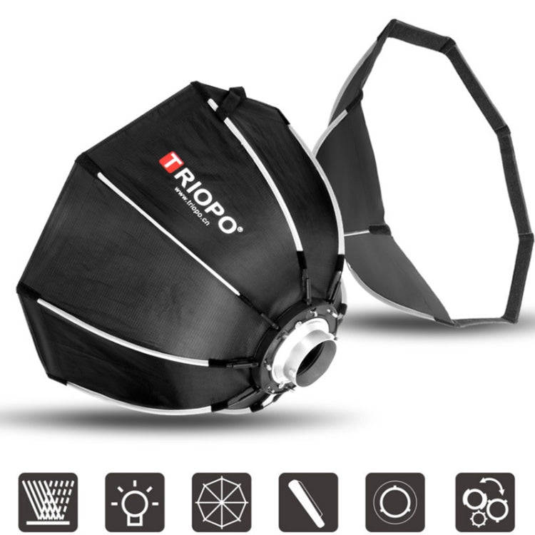 TRIOPO K2-120 120cm Speedlite Flash Octagon Parabolic Softbox Bowens Mount Diffuser (Black)