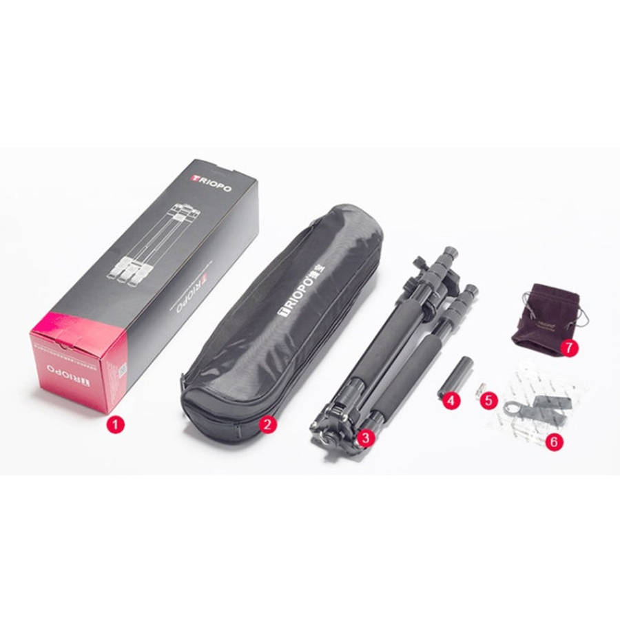 TRIOPO T258 Aluminum Alloy Tripod Monopod with D2 Ball Head (Black)