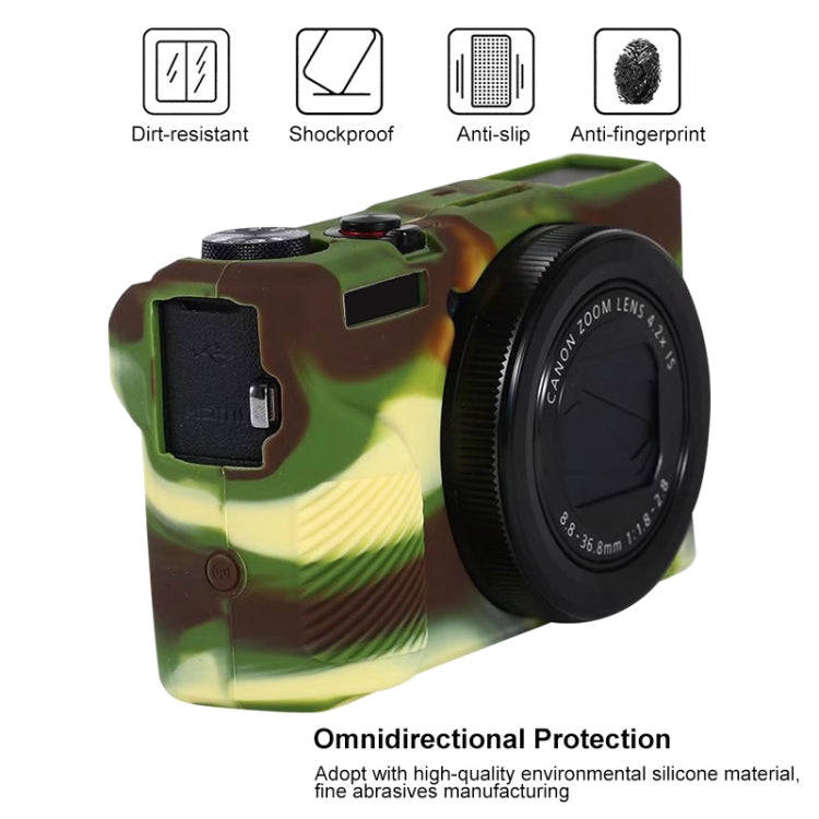 For Canon PowerShot G7 X Mark III / G7X III / G7X3 Soft Silicone Protective Case(Camouflage)
