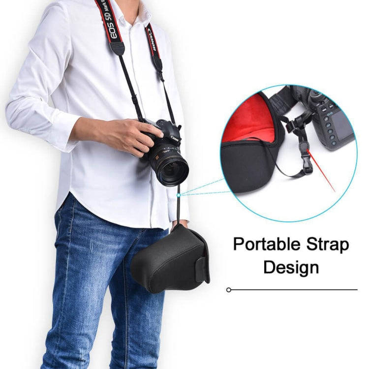 CADeN H6 Shockproof Waterproof Camera Liner Neoprene Bag Case, Size: 17 x 10.5 x 22cm (Black Red)