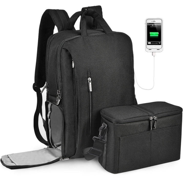 CADeN L5 III Multi-function Digital Camera Dual Shoulders Bag Backpack (Black)