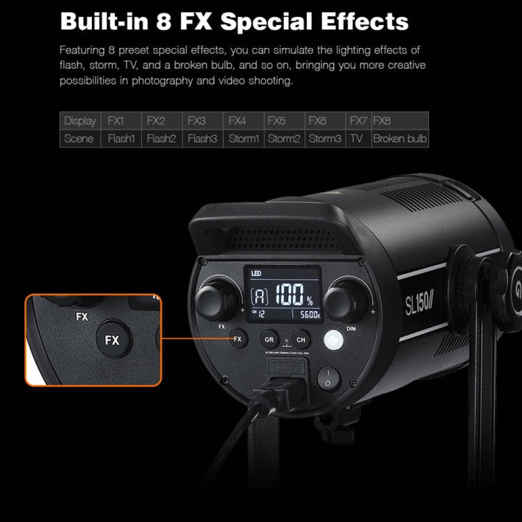 Godox SL150II 150W 5600K Daylight-balanced LED Light Studio Continuous Photo Video Light(EU Plug)