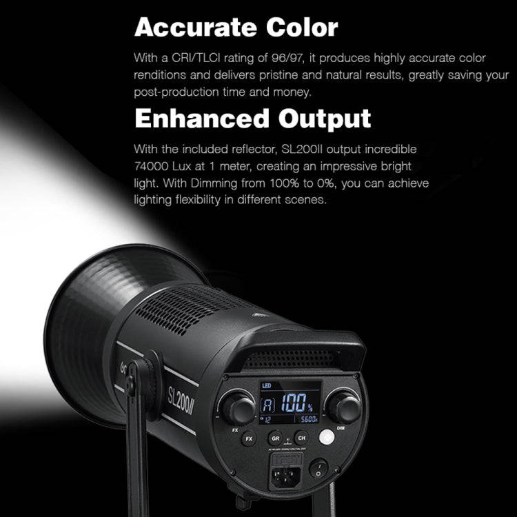Godox SL200II 200W 5600K Daylight-balanced LED Light Studio Continuous Photo Video Light(AU Plug)