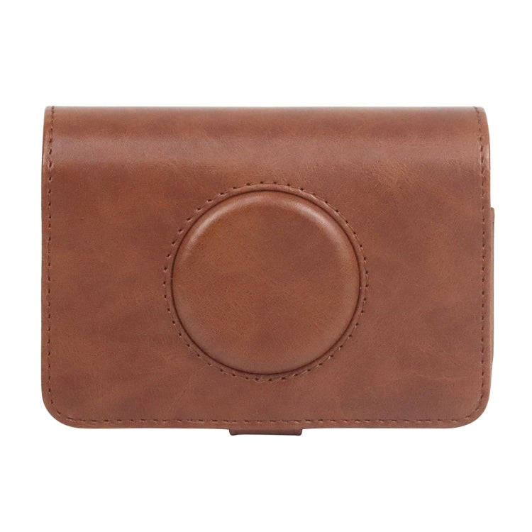 For Kodak PRINTOMATIC Full Body Camera PU Leather Case Bag with Strap (Brown)