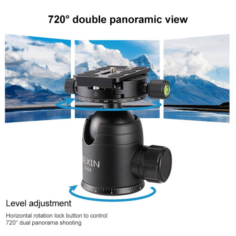 BEXIN RC334 Portable Collapsible Carbon Fiber Camera Tripod with K44 Panoramic BallHead