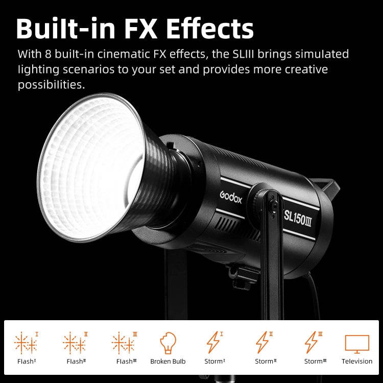 Godox SL150III 160W LED Light 5600K Daylight Video Flash Light(EU Plug)