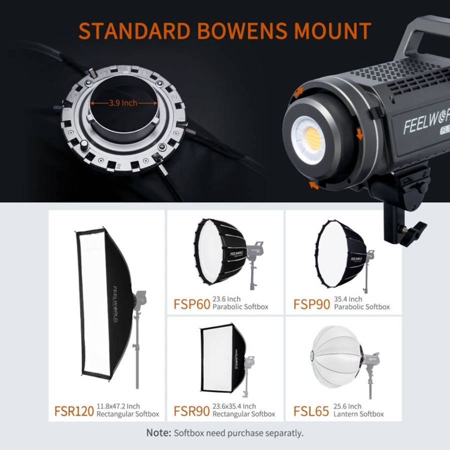 FEELWORLD FL125B 125W Bi-color Point Source Video Light, Bluetooth APP Control(AU Plug)
