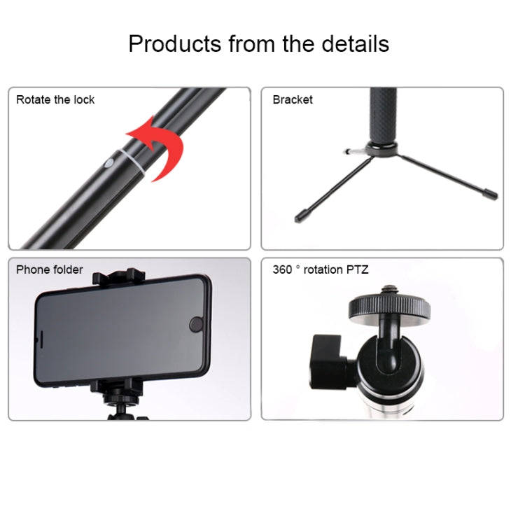 30-93cm Grip Foldable Tripod Holder Multi-functional Selfie Stick Monopod for GoPro, Insta360, DJ...