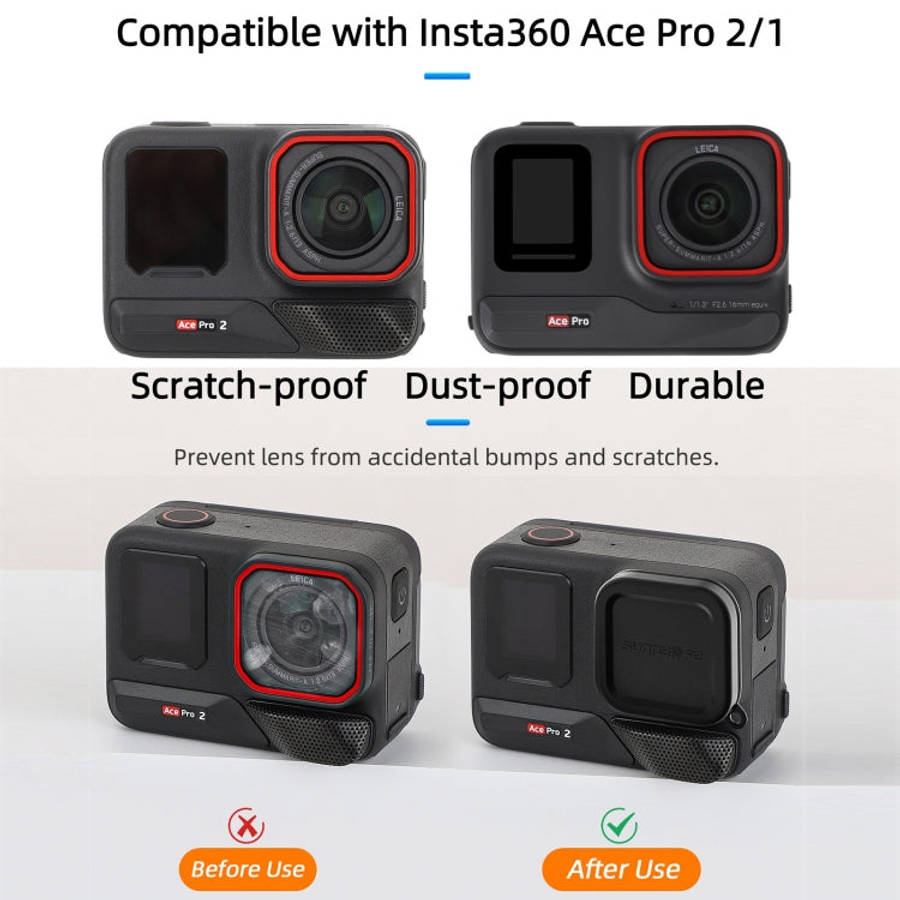 For Insta360 Ace Pro 2 / 1 Sunnylife Silicone Lens Cap Protector Lens Cover (Black)