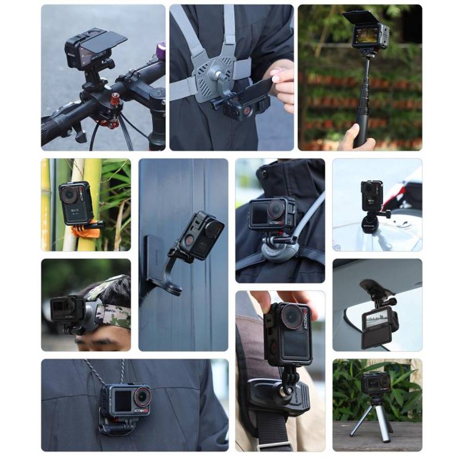 For DJI Osmo Action 5 Pro / 4 / 3 Sunnylife Protective Case Frame Mount Adapter Sun Hood Housing ...